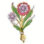 1940s Coro flower brooch