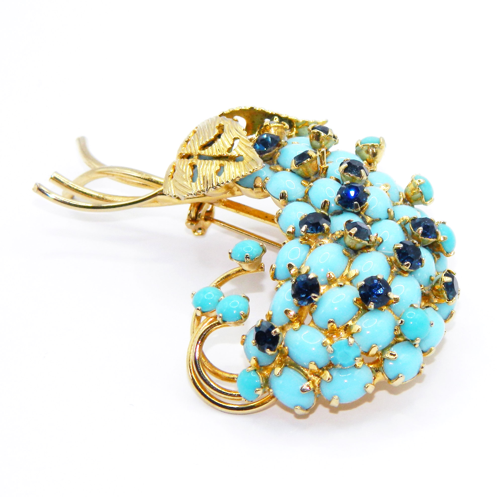 Vendome floral rhinestone brooch