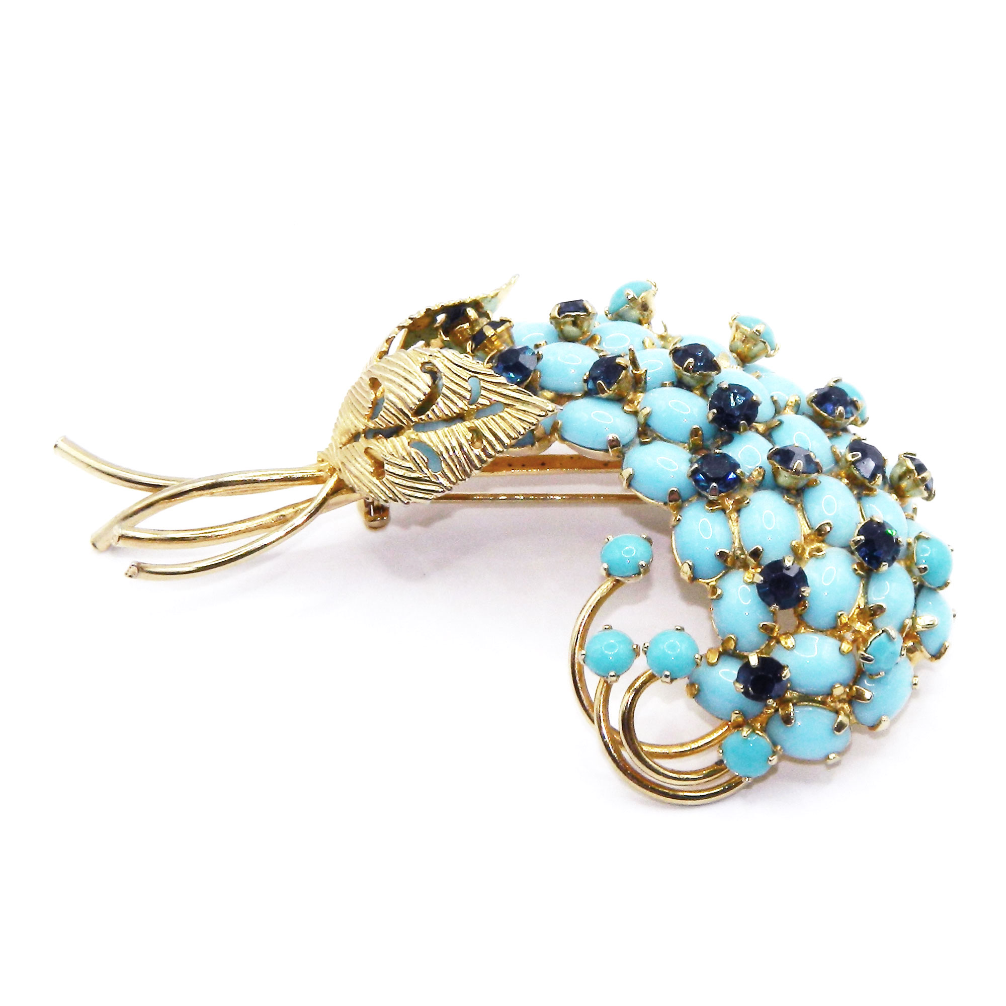 Vendome floral rhinestone brooch