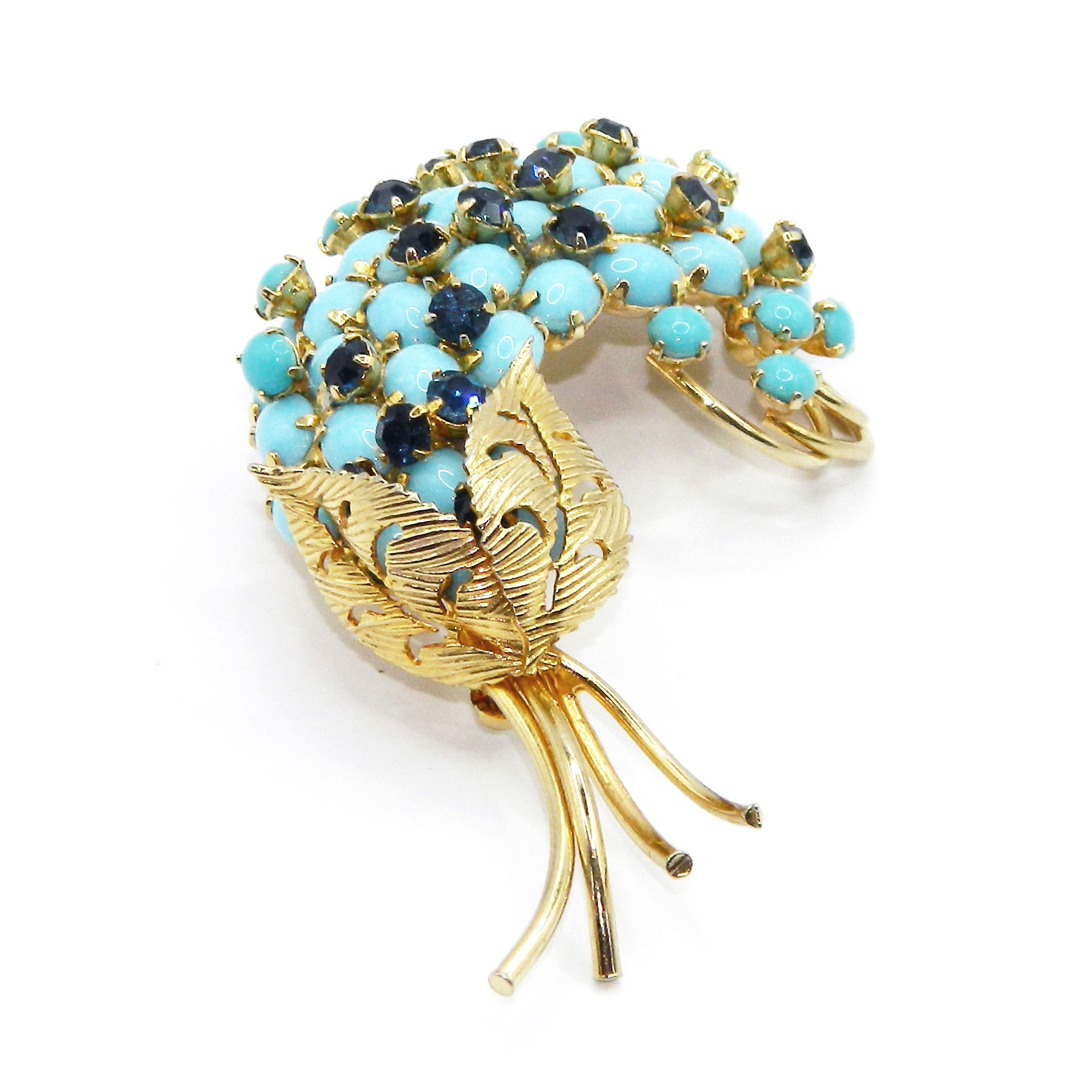 Vendome floral rhinestone brooch