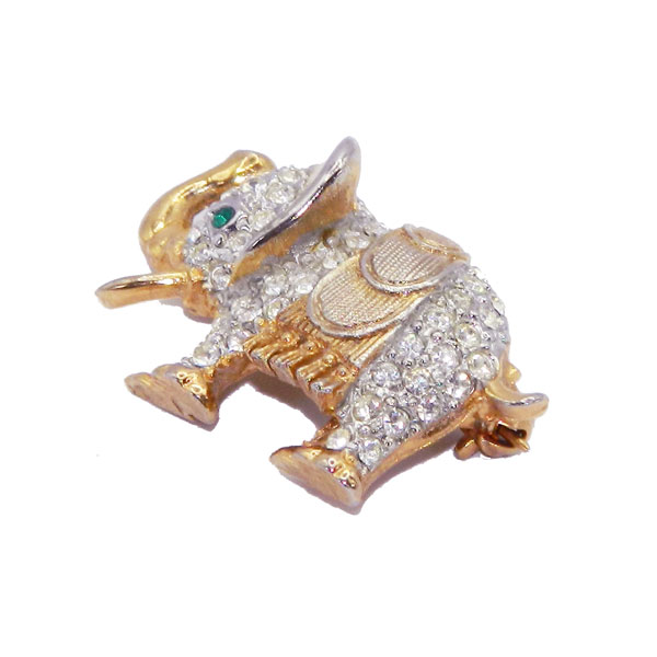 Rhinestone elephant pin