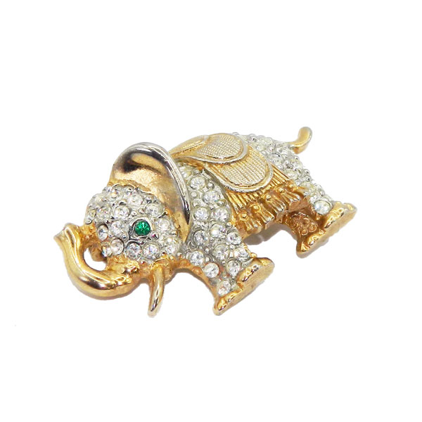Rhinestone elephant pin