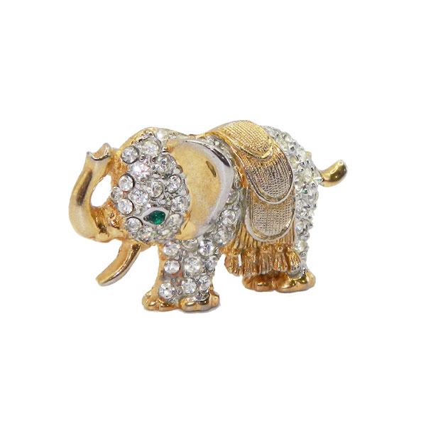Rhinestone elephant pin
