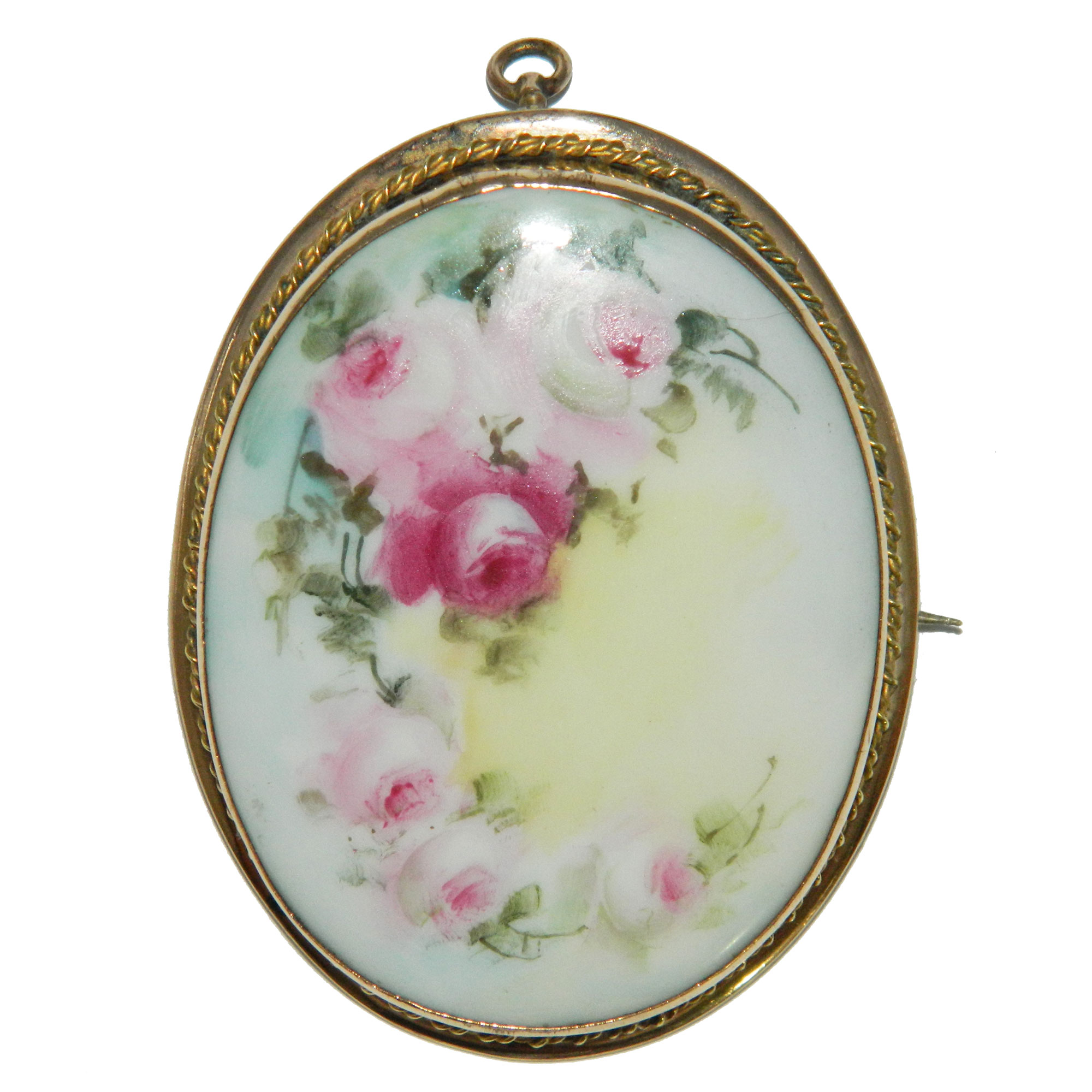 Antique ceramic brooch