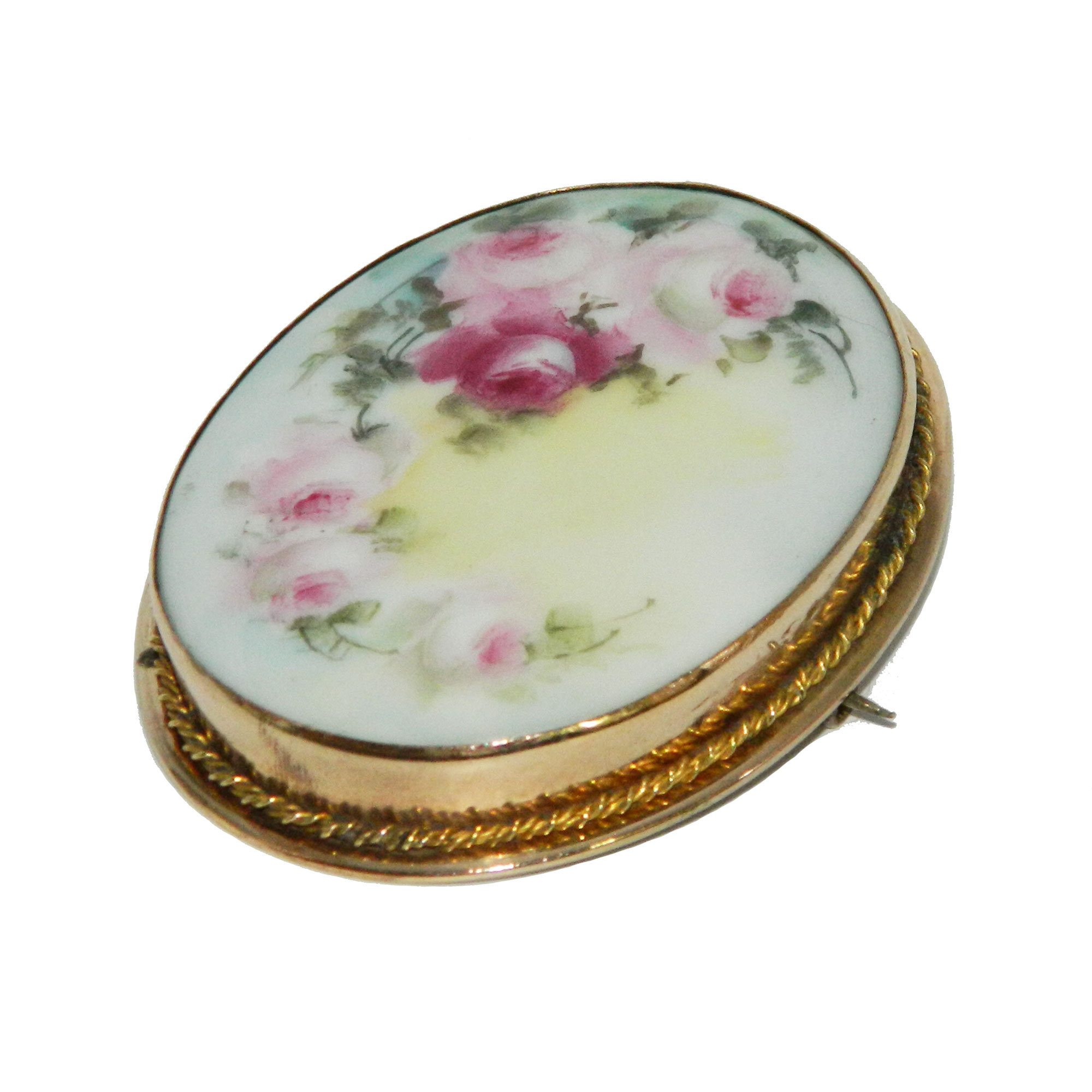 Hand Painted Ceramic Brooch