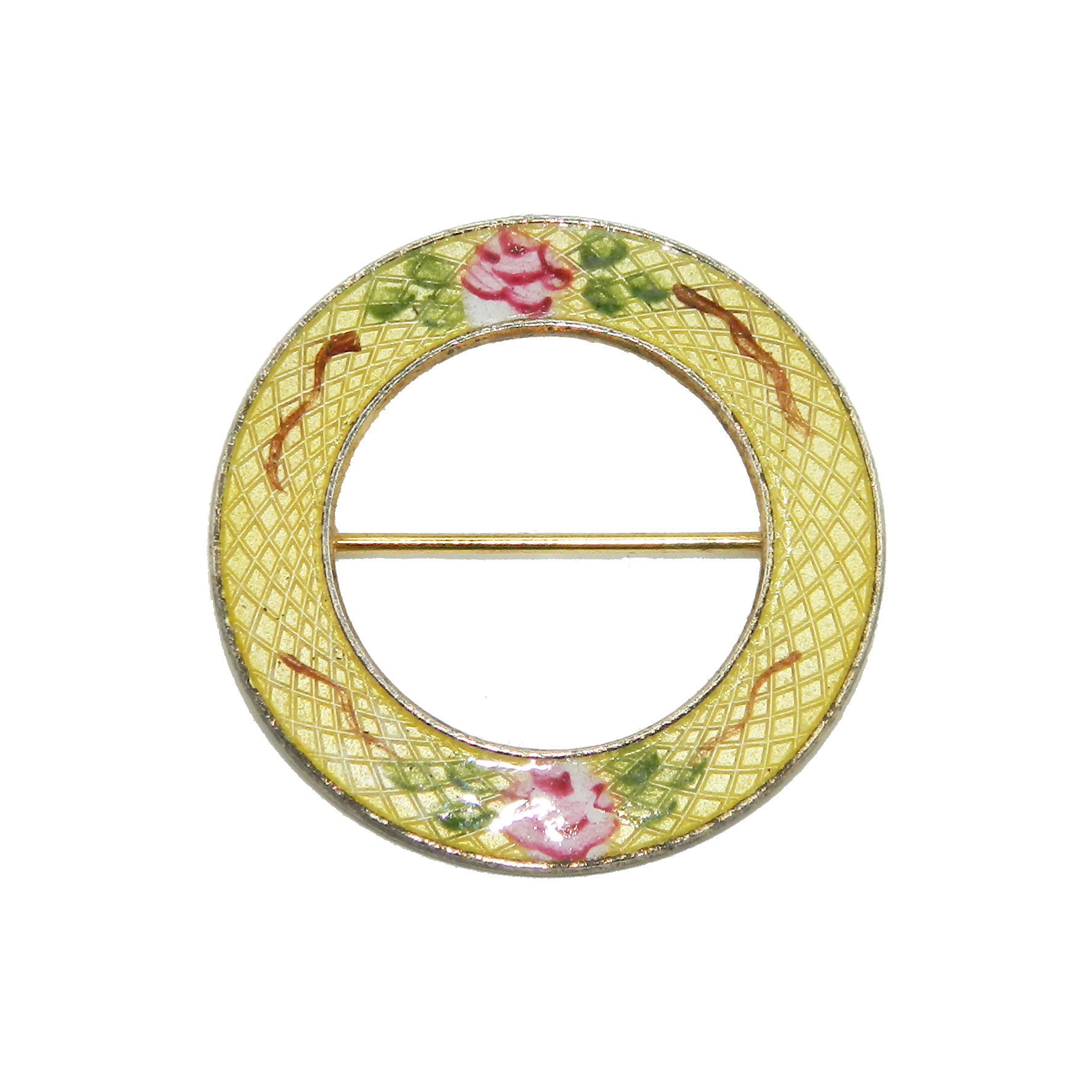 Enameled Flower Brooch