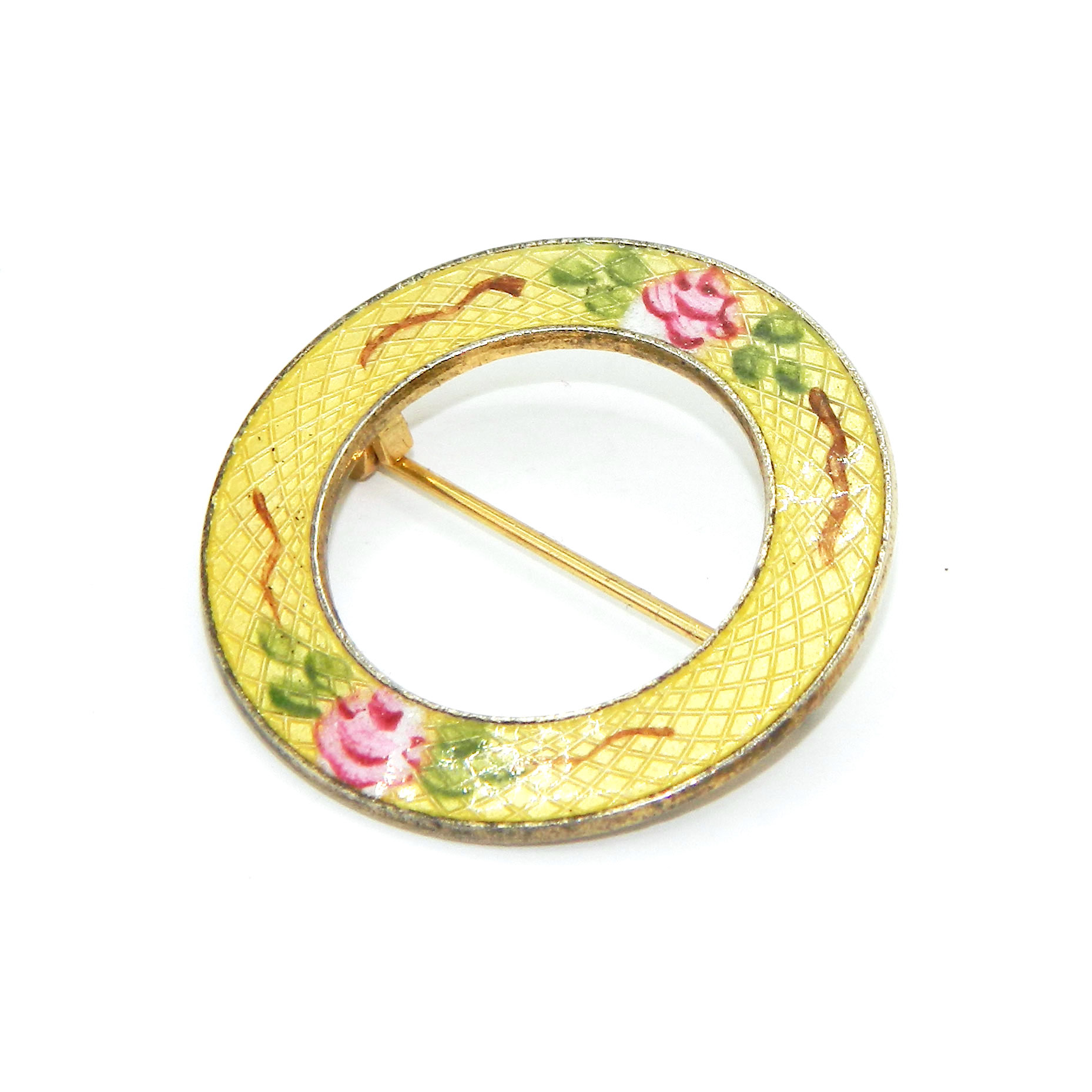 Enameled Flower Brooch