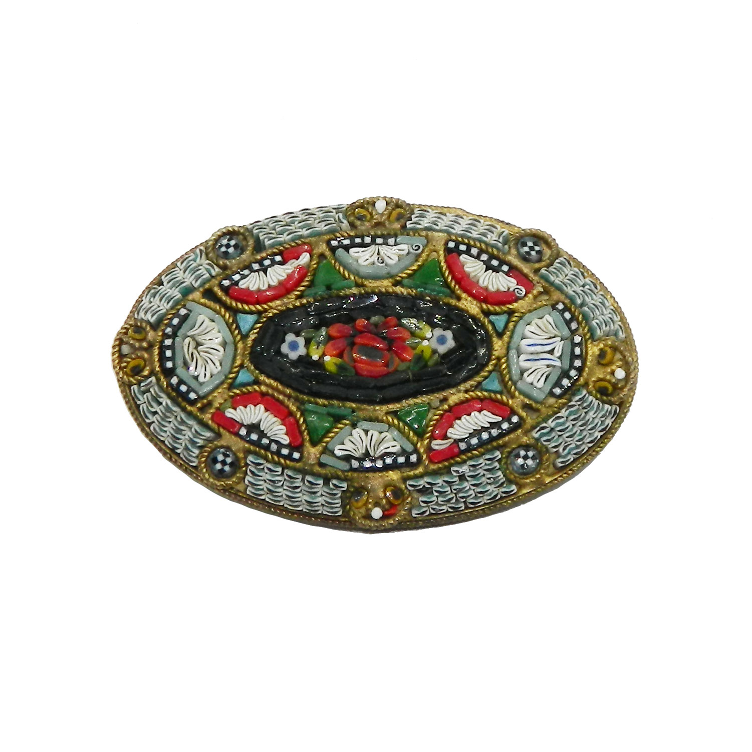 Antique Micro Mosaic Brooch