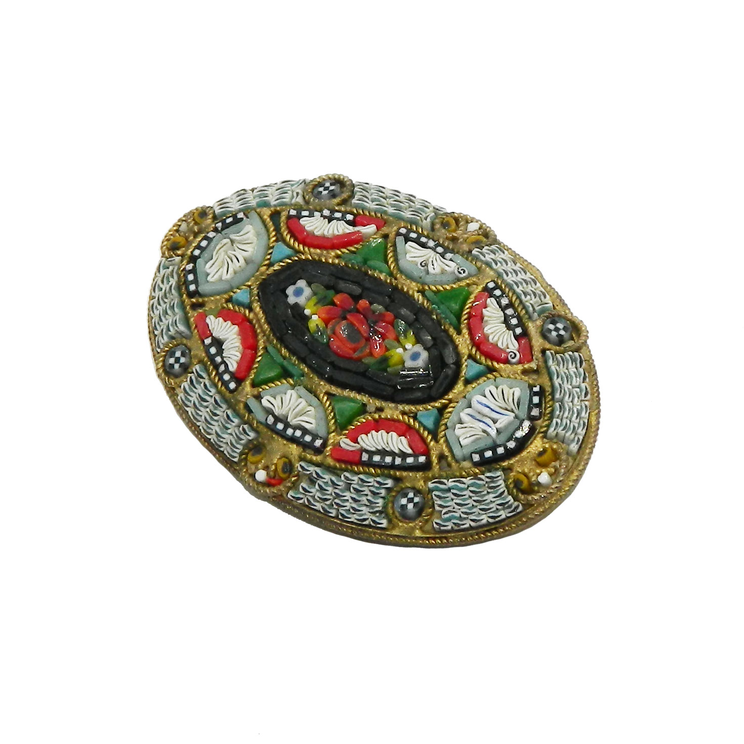 Antique Micro Mosaic Brooch