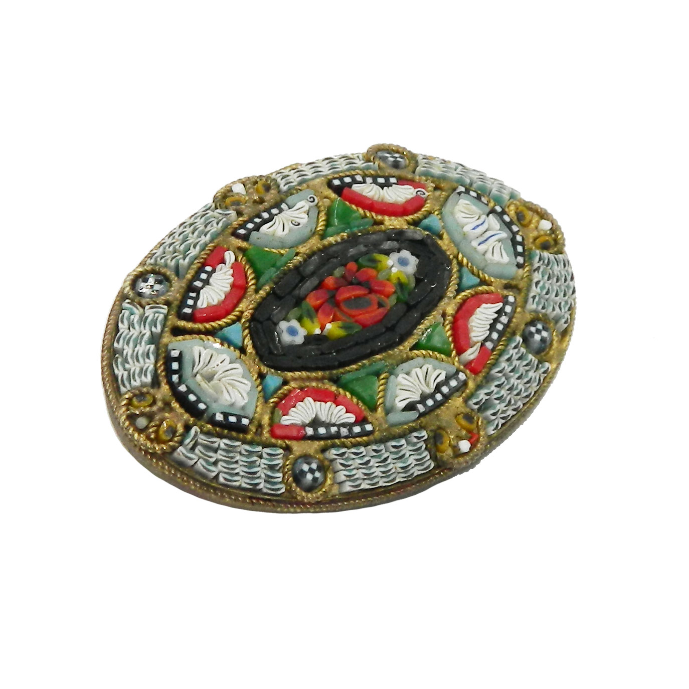 Antique Micro Mosaic Brooch