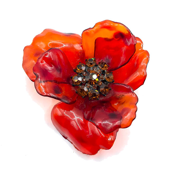 Plastic Flower Brooch