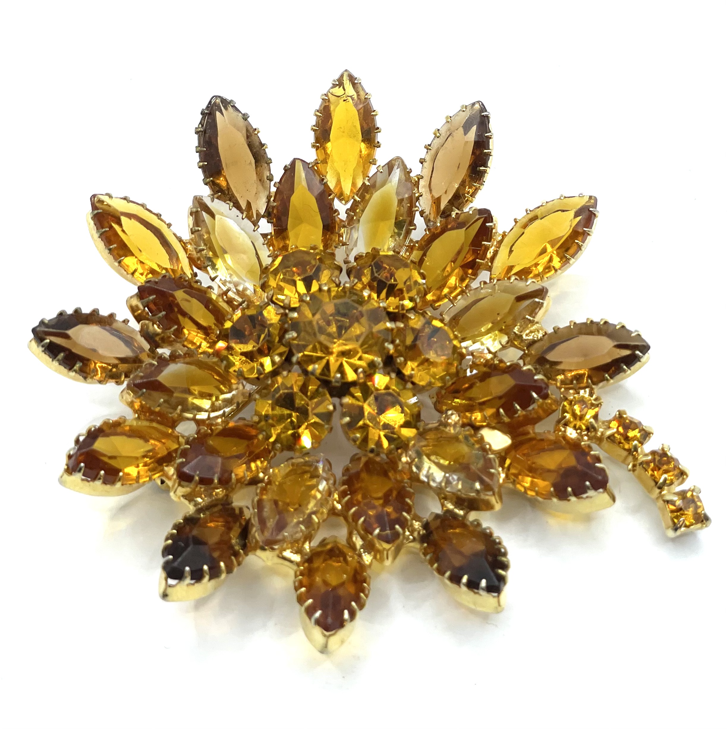 Juliana Rhinestone Flower Brooch