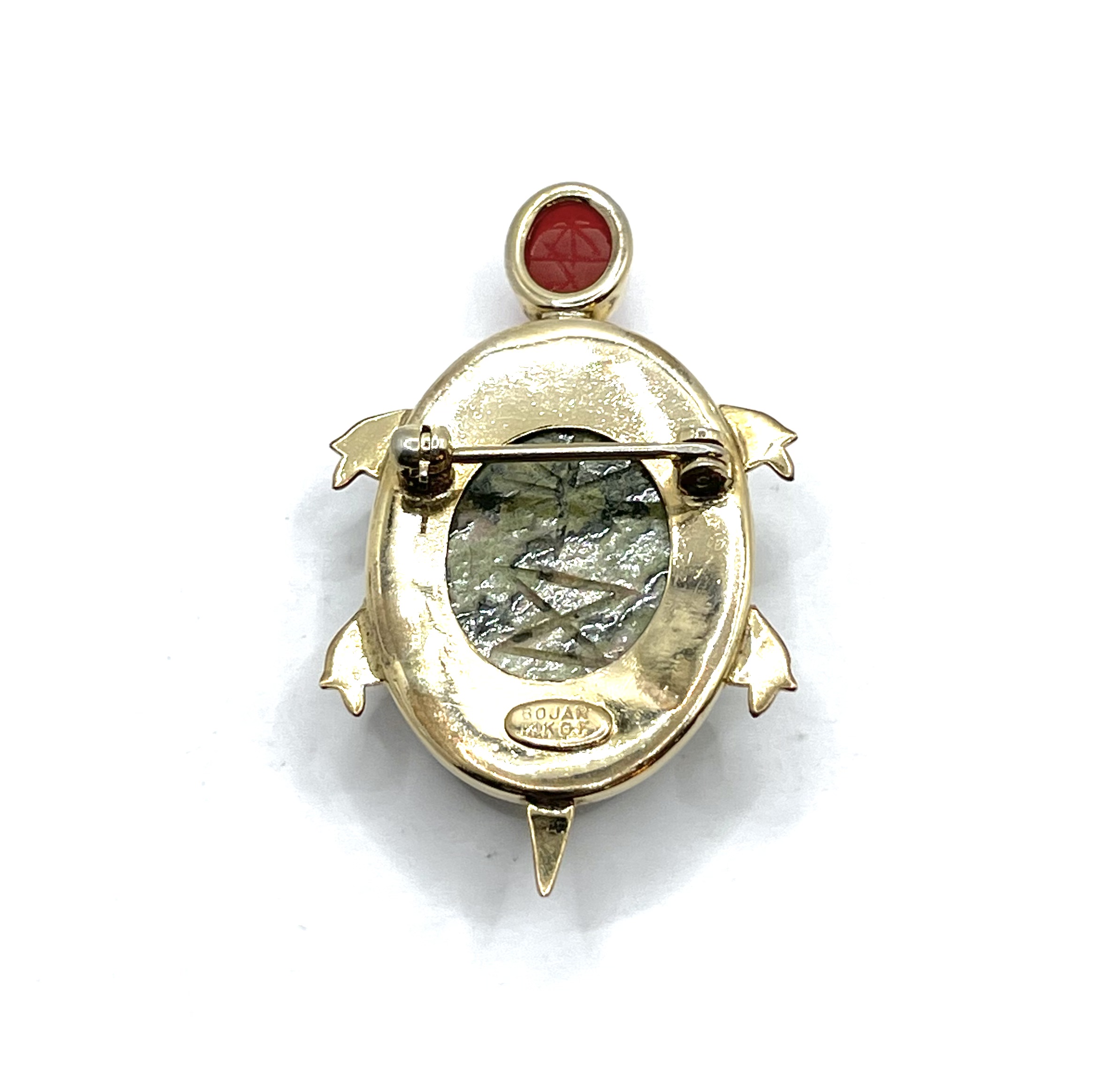 Natural Stone Turtle Brooch