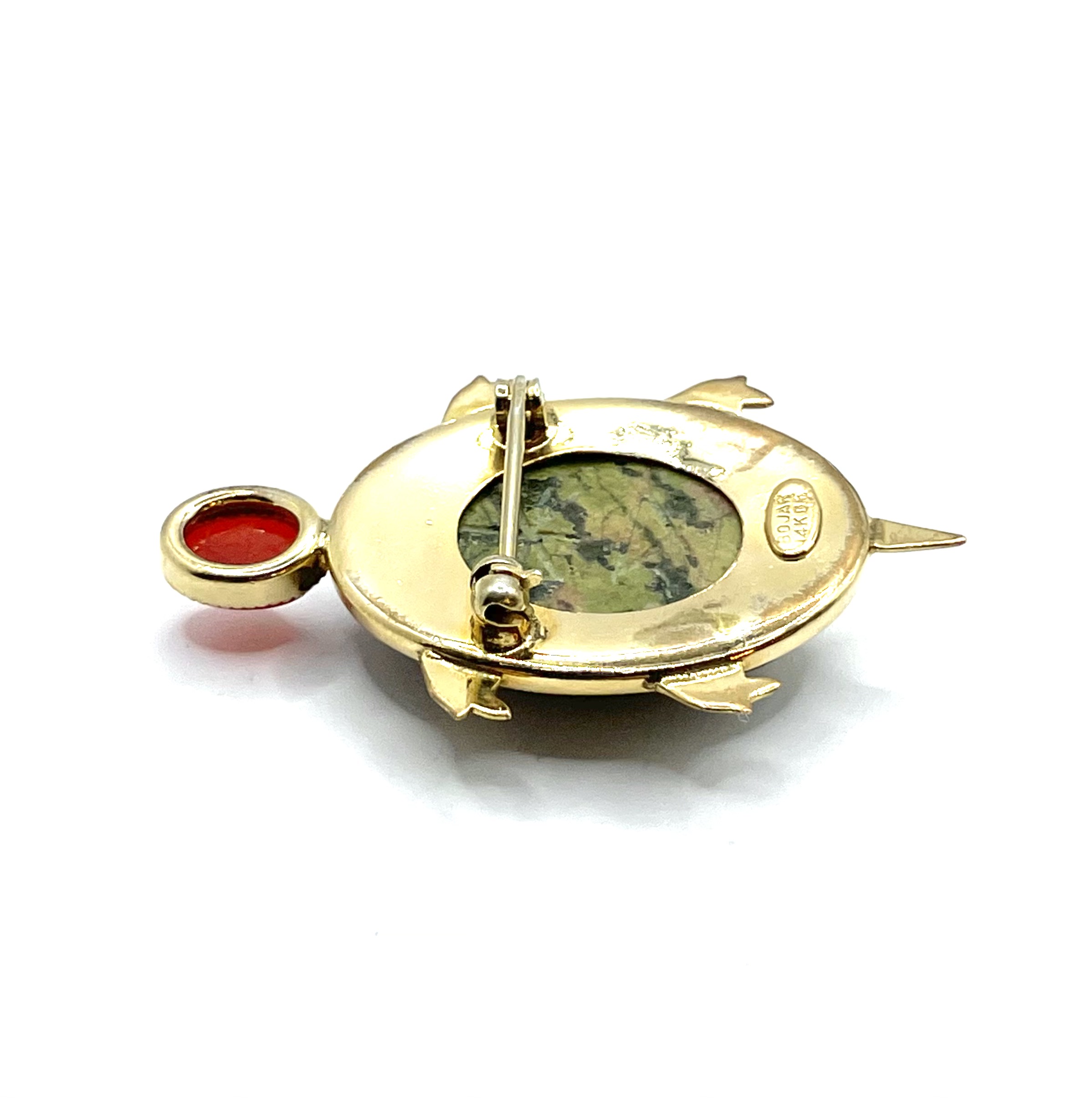 Natural Stone Turtle Brooch