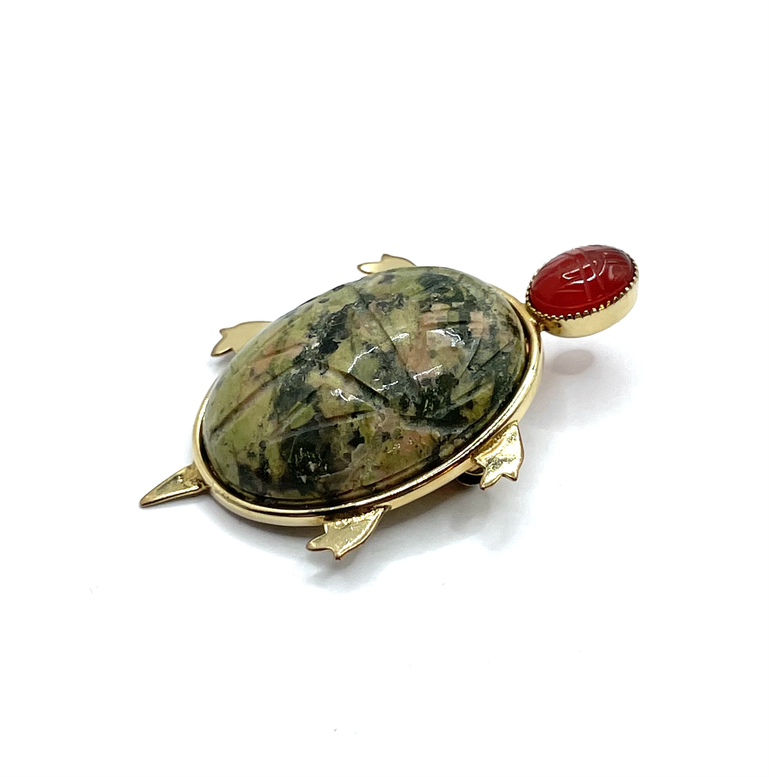 Natural Stone Turtle Brooch