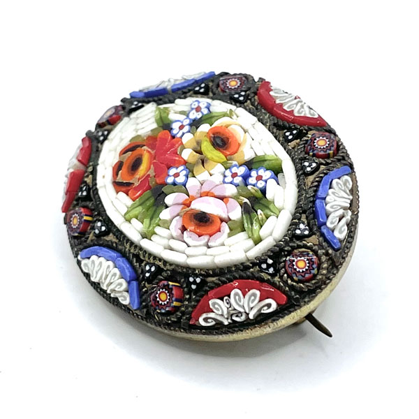 Antique Micro Mosaic Brooch