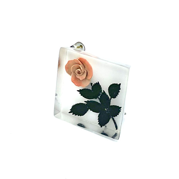 Plastic Flower Brooch