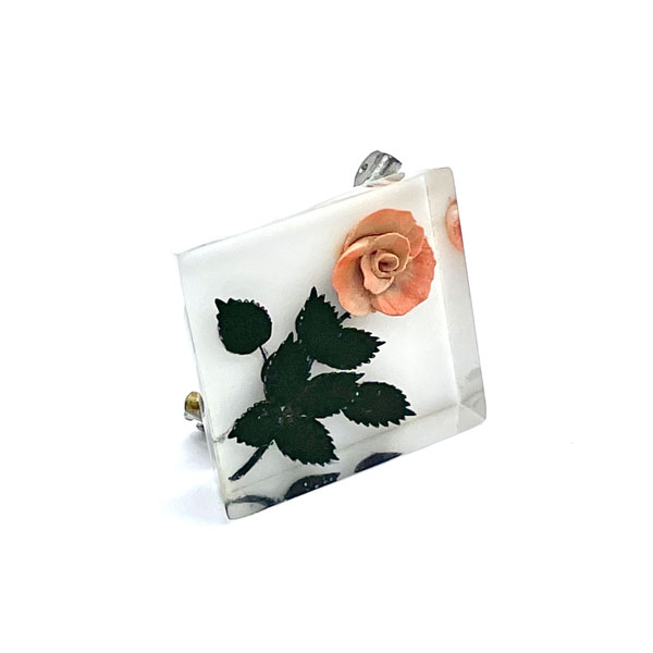 Plastic Flower Brooch