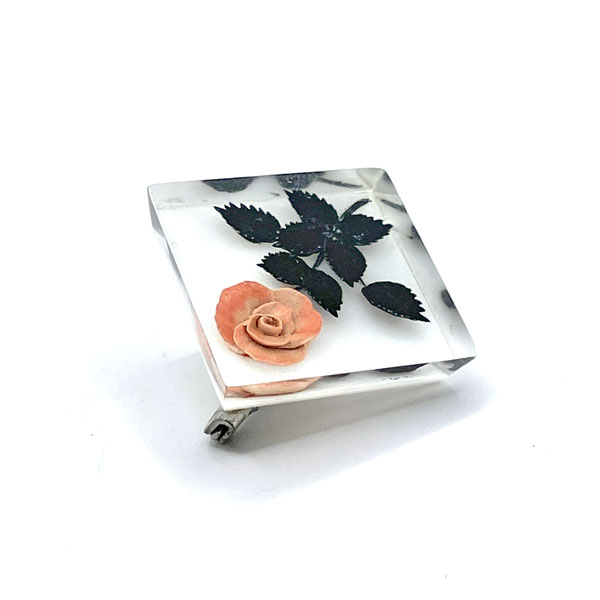 Plastic Flower Brooch