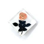 Lucite reverse carved flower brooch