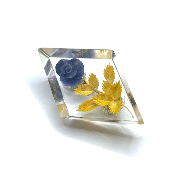 Reverse Carved Flower Brooch