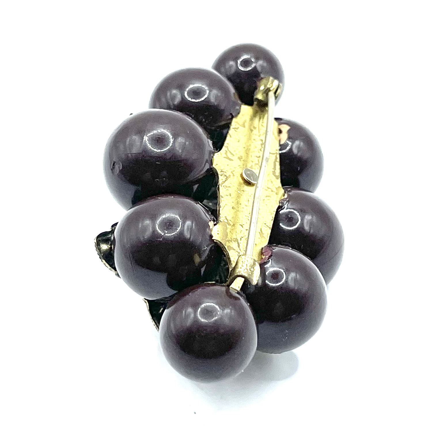 1930s celluloid floral rhinestone floral brooch