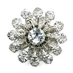 1950s rhinestone snowflake brooch