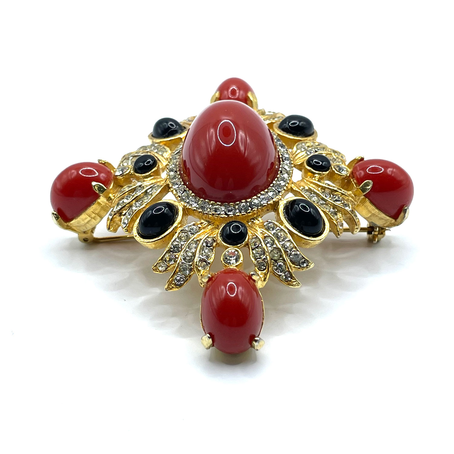 Pauline Rader rhinestone brooch