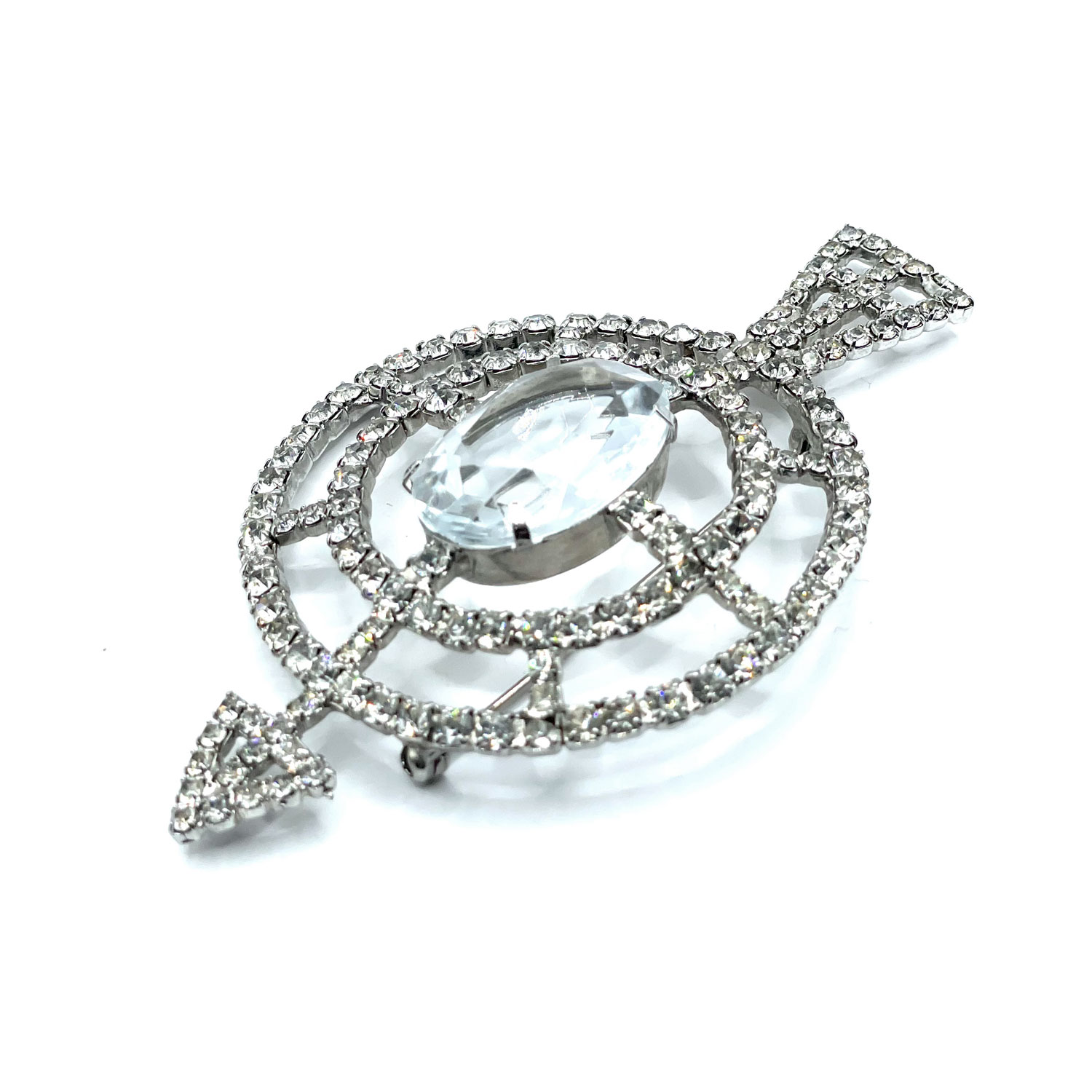 Rhinestone arrow brooch