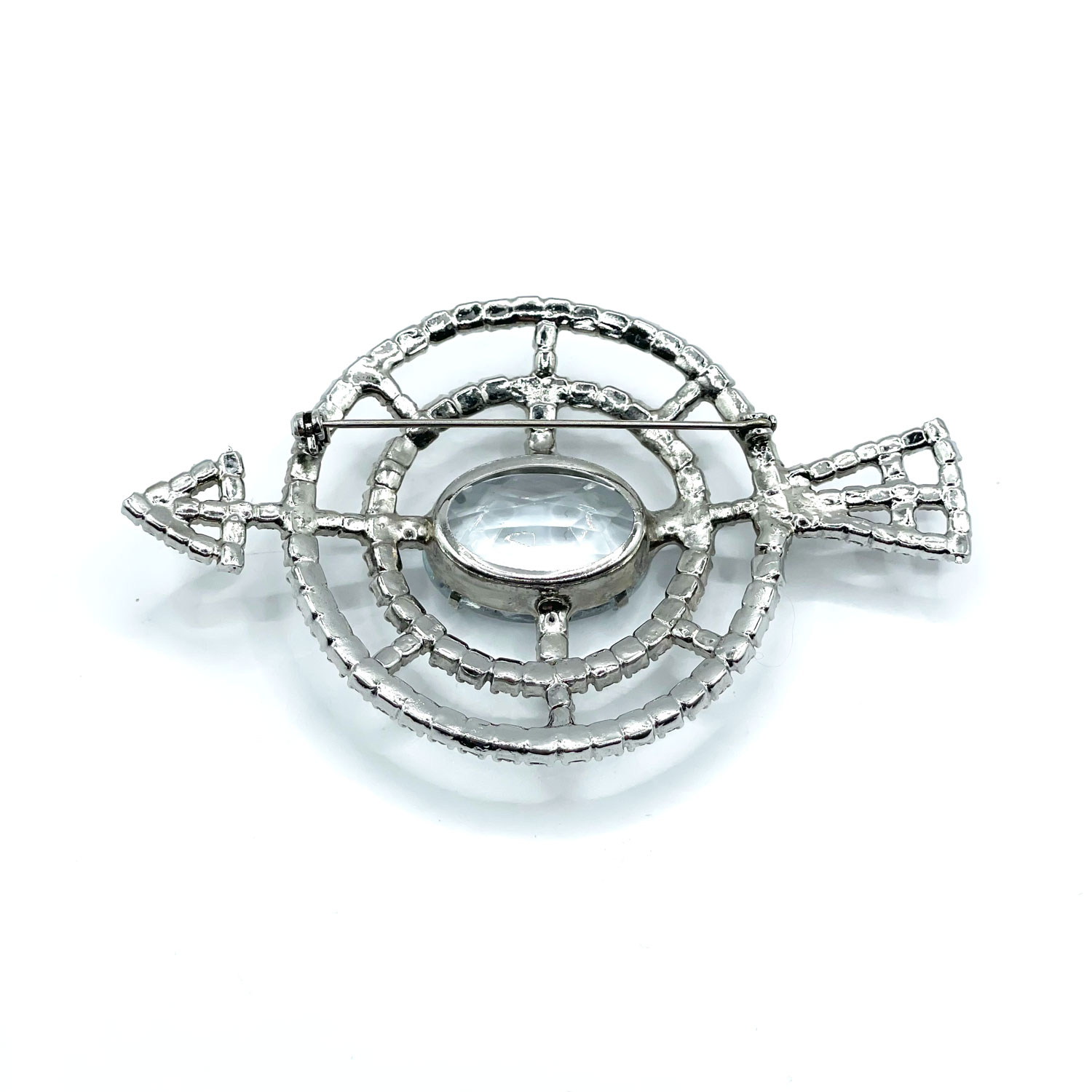 Rhinestone arrow brooch