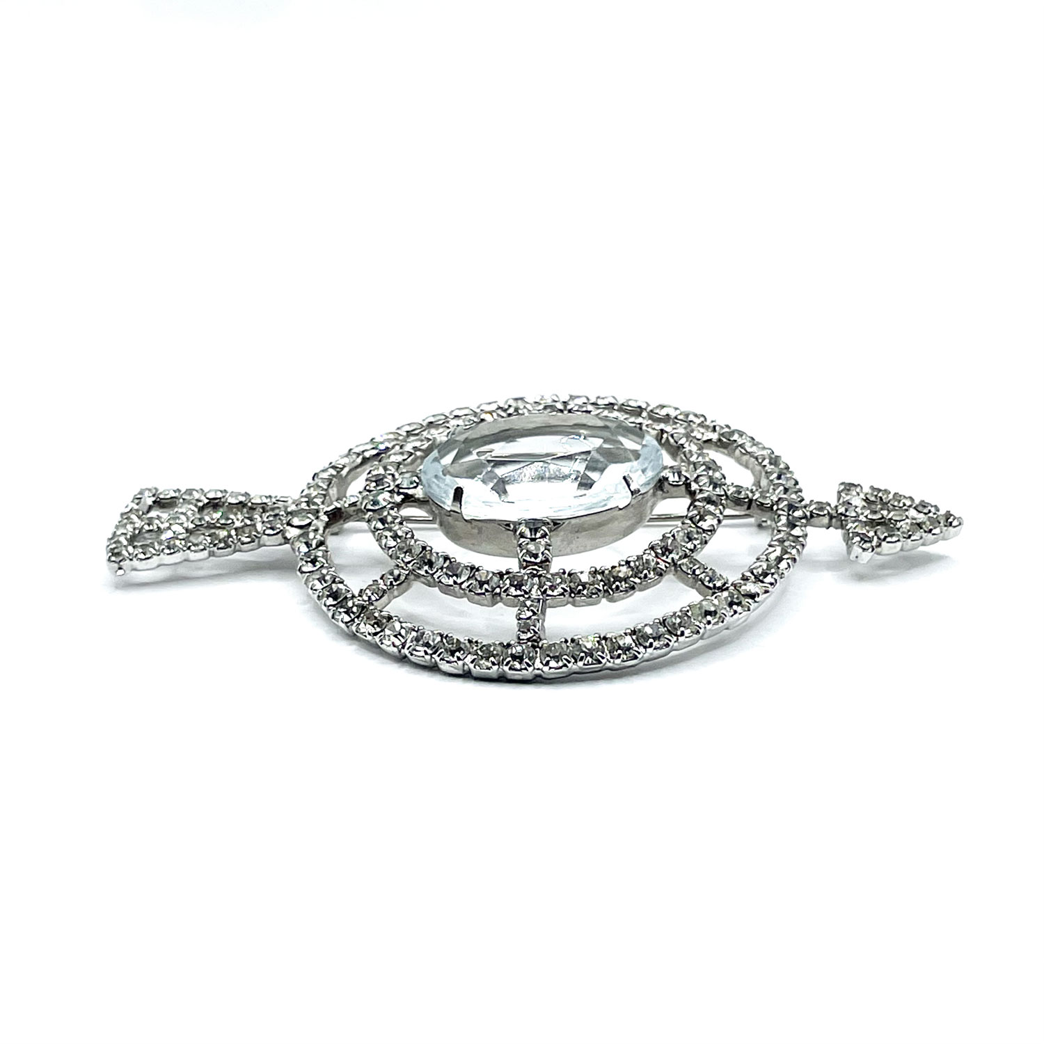 Rhinestone arrow brooch