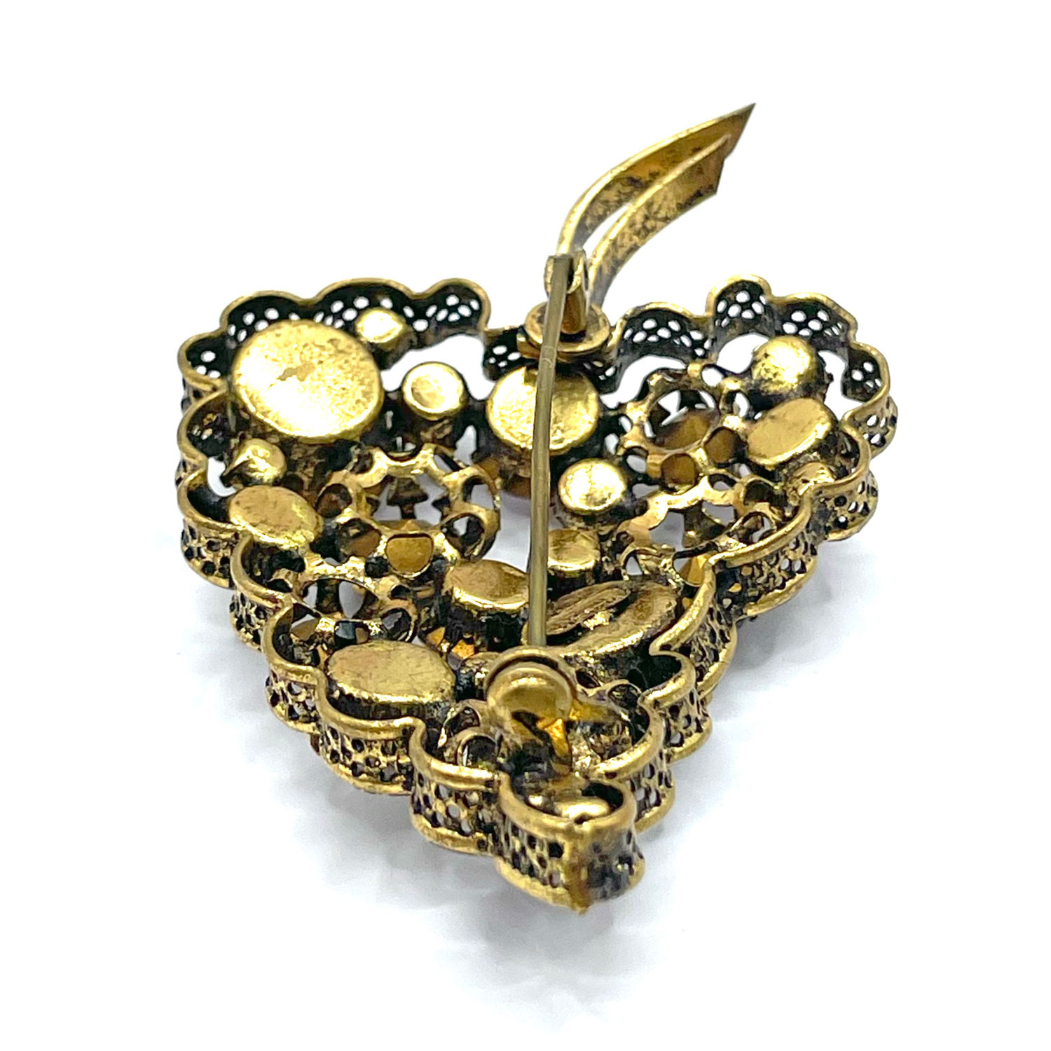 1950s Austrian crystal grapes brooch