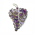 Austrian crystal grapes brooch