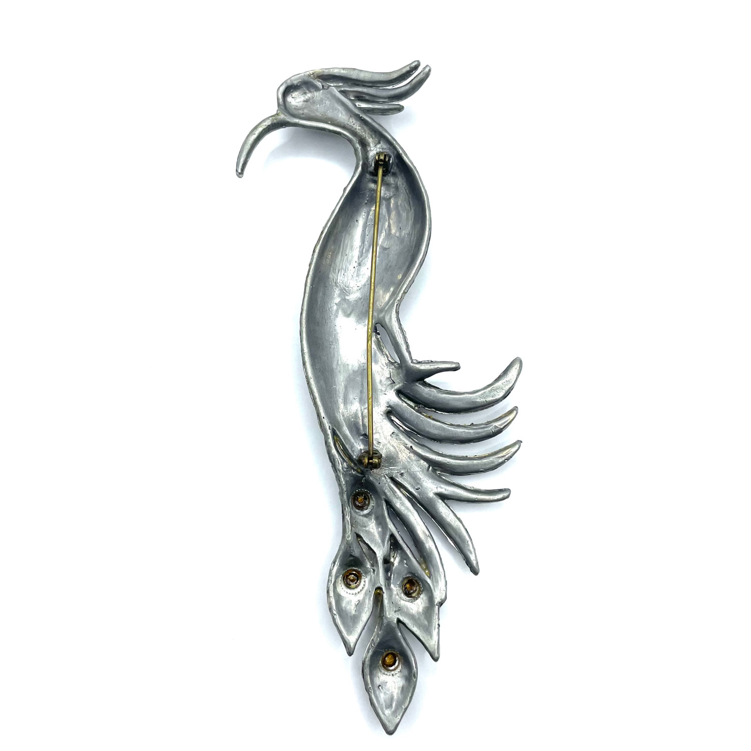 rhinestone bird brooch