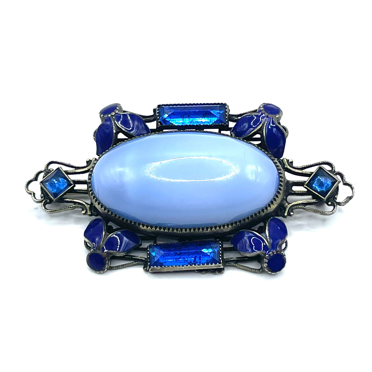 Antique enameled brooch