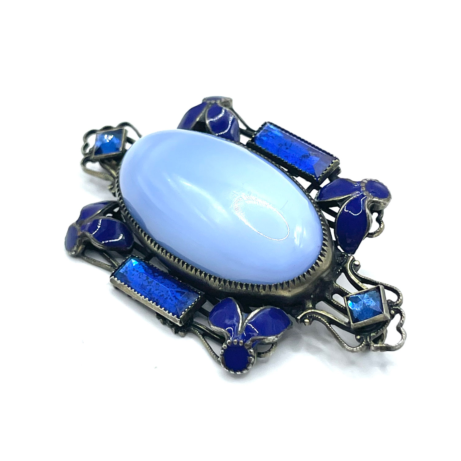 Antique enameled brooch