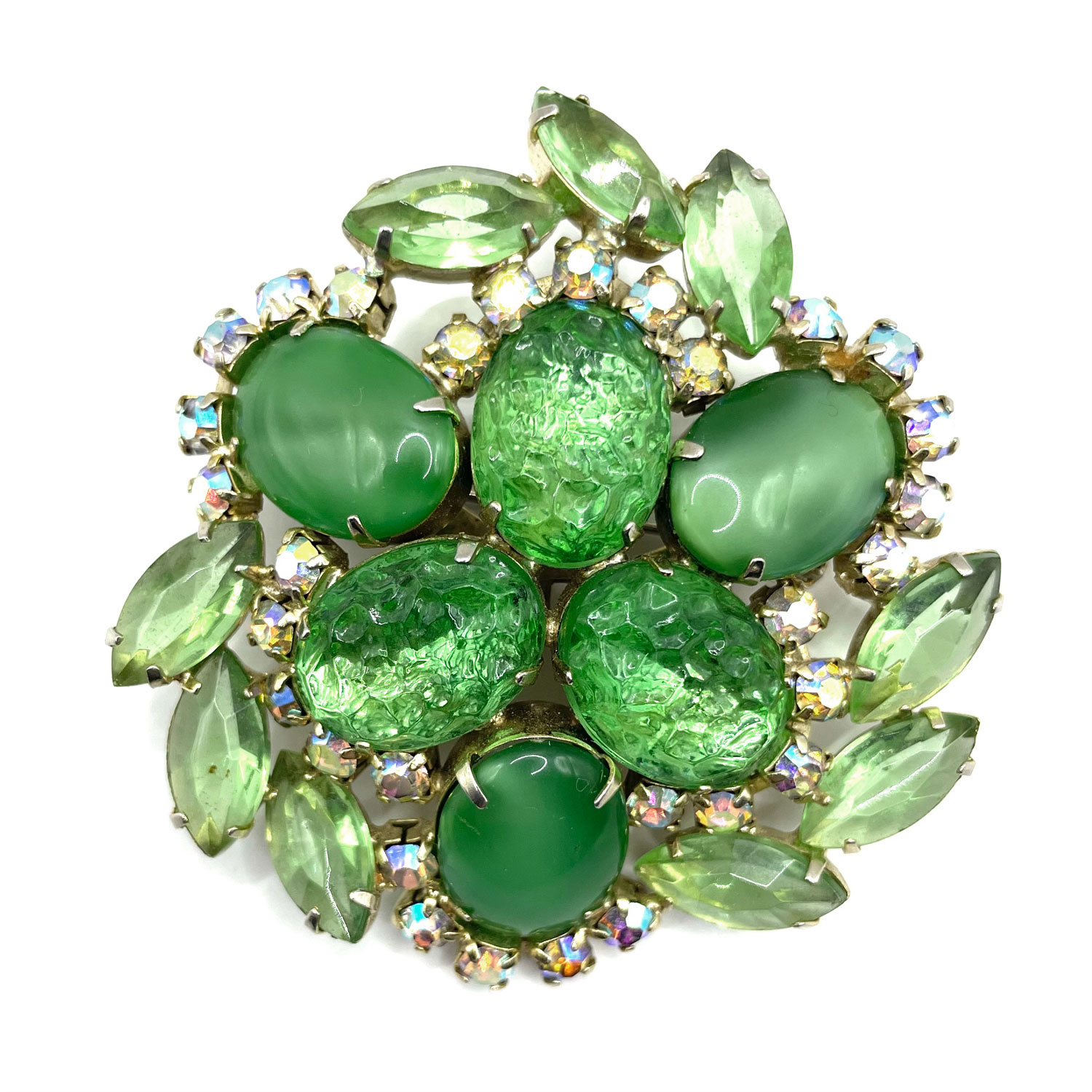 1960s Juliana rhinestone flower brooch