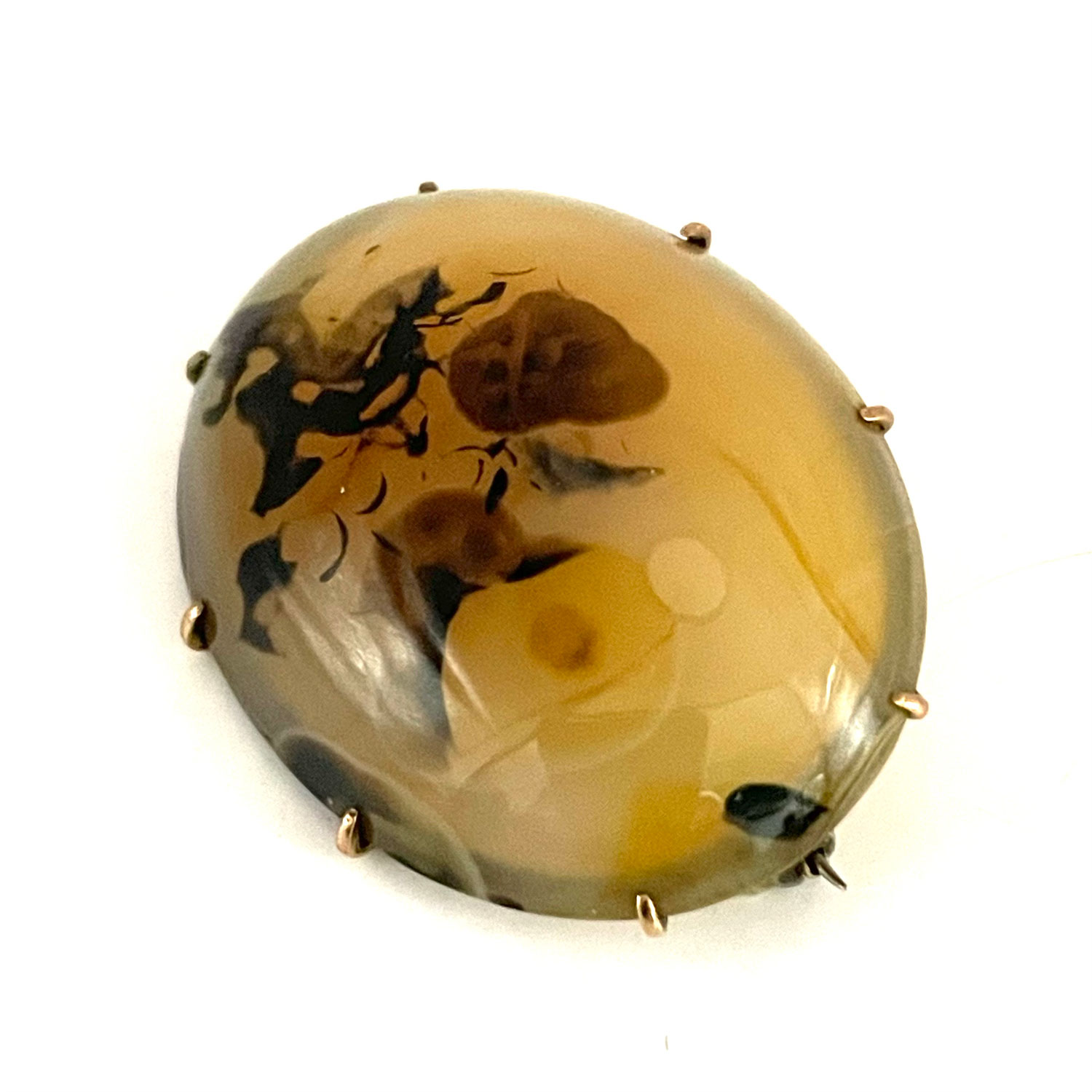 Dendrite agate brooch