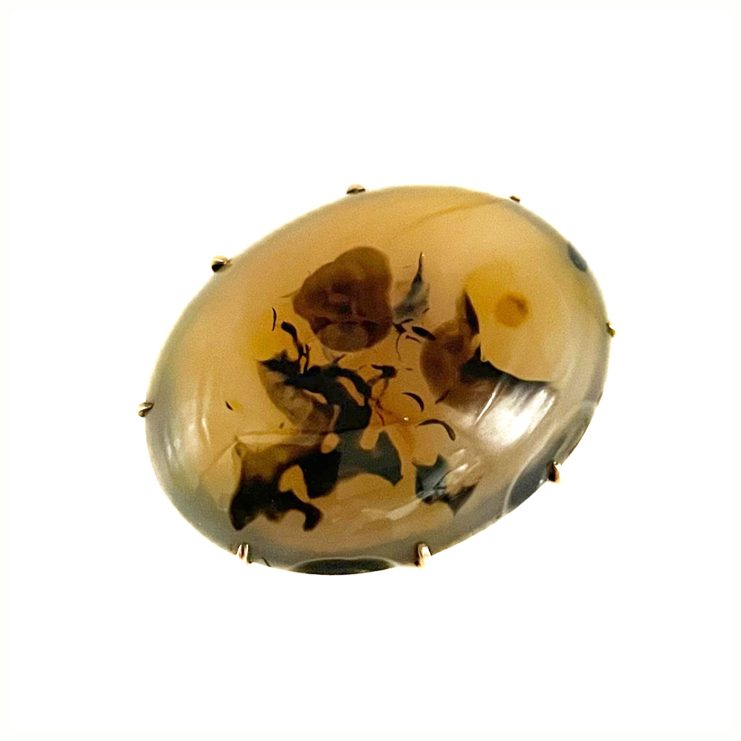 Dendrite agate brooch