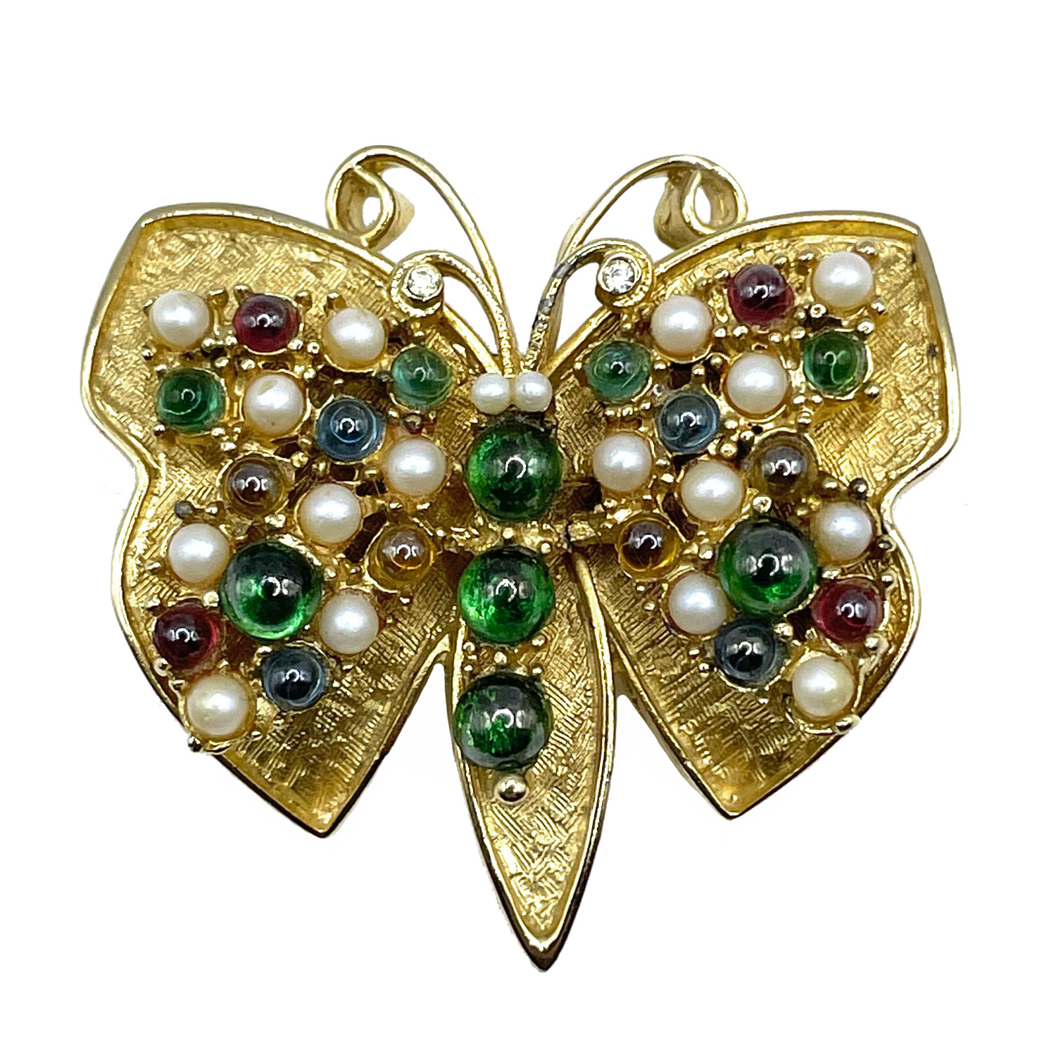 Rhinestone butterfly brooch