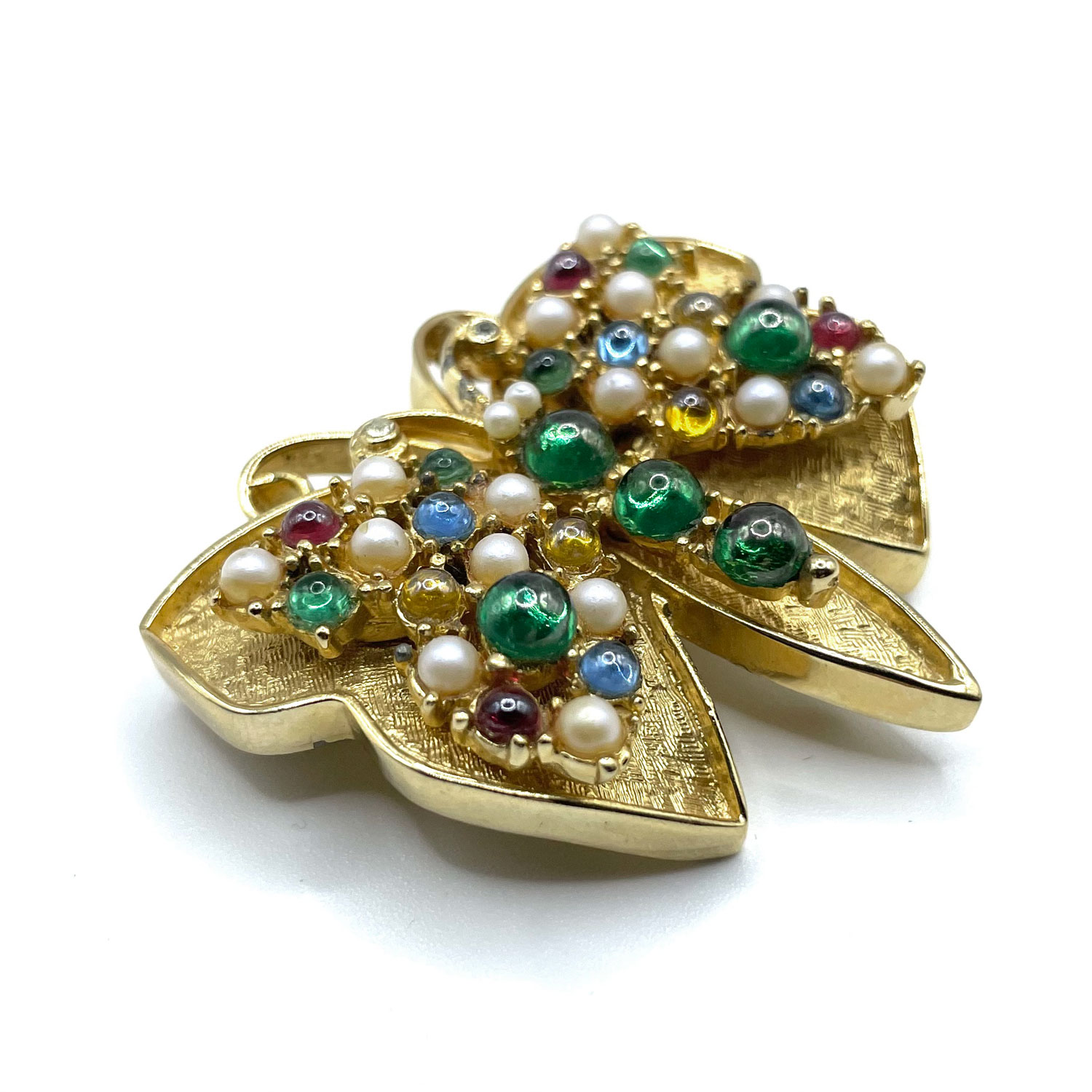 Rhinestone butterfly brooch