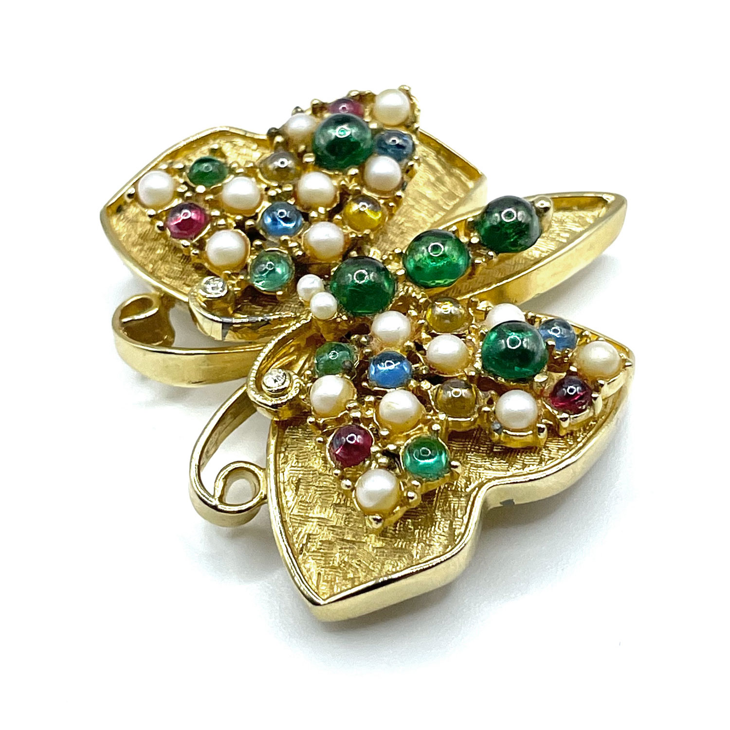 Rhinestone butterfly brooch