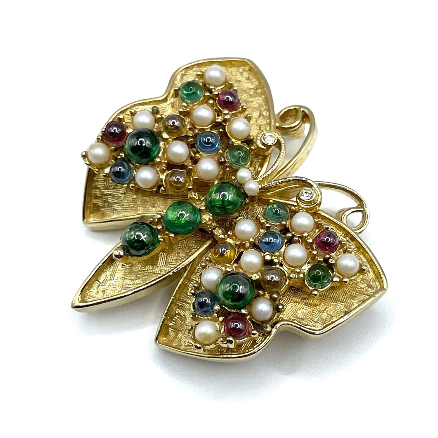 Rhinestone butterfly brooch