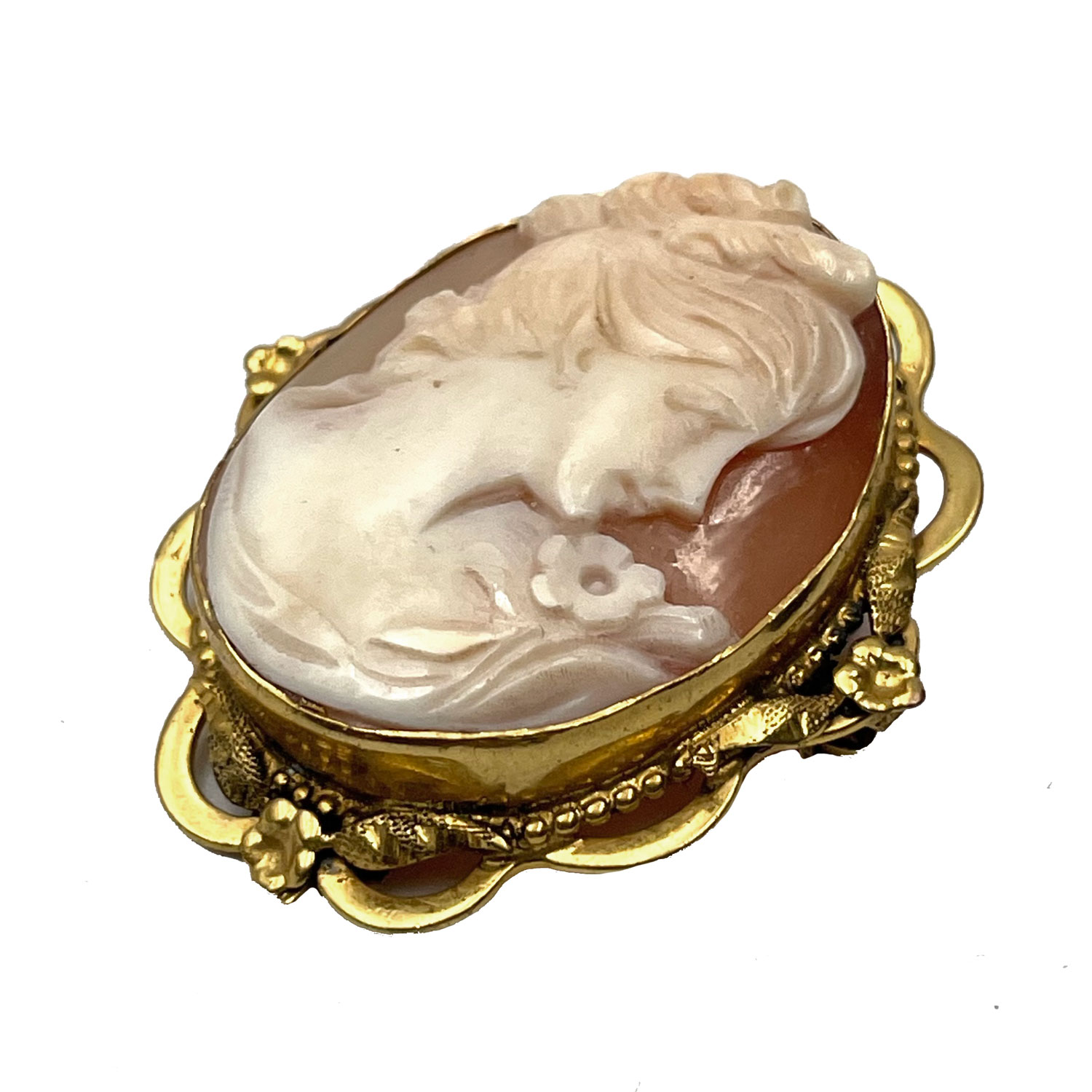 Genuine Shell Cameo Brooch Pendant
