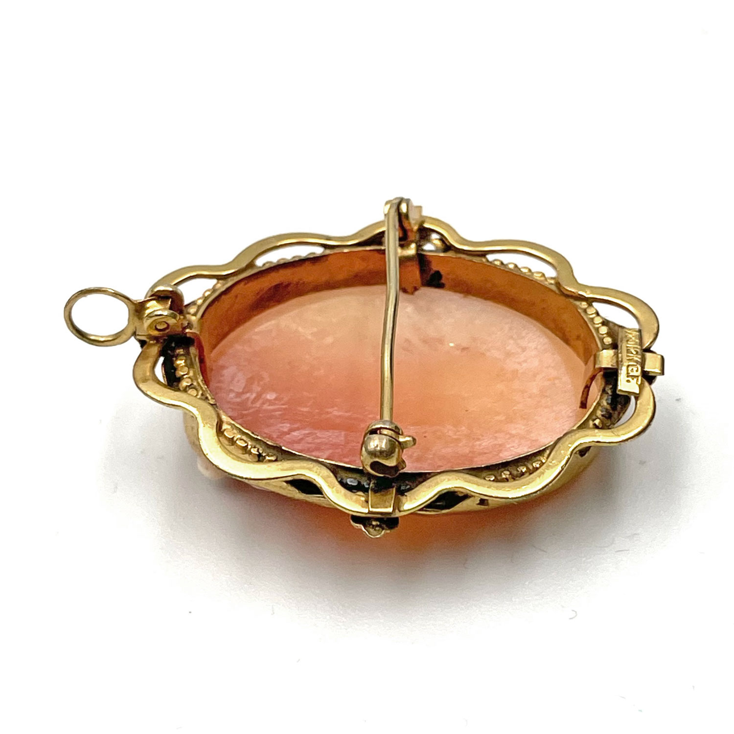 Genuine Shell Cameo Brooch Pendant