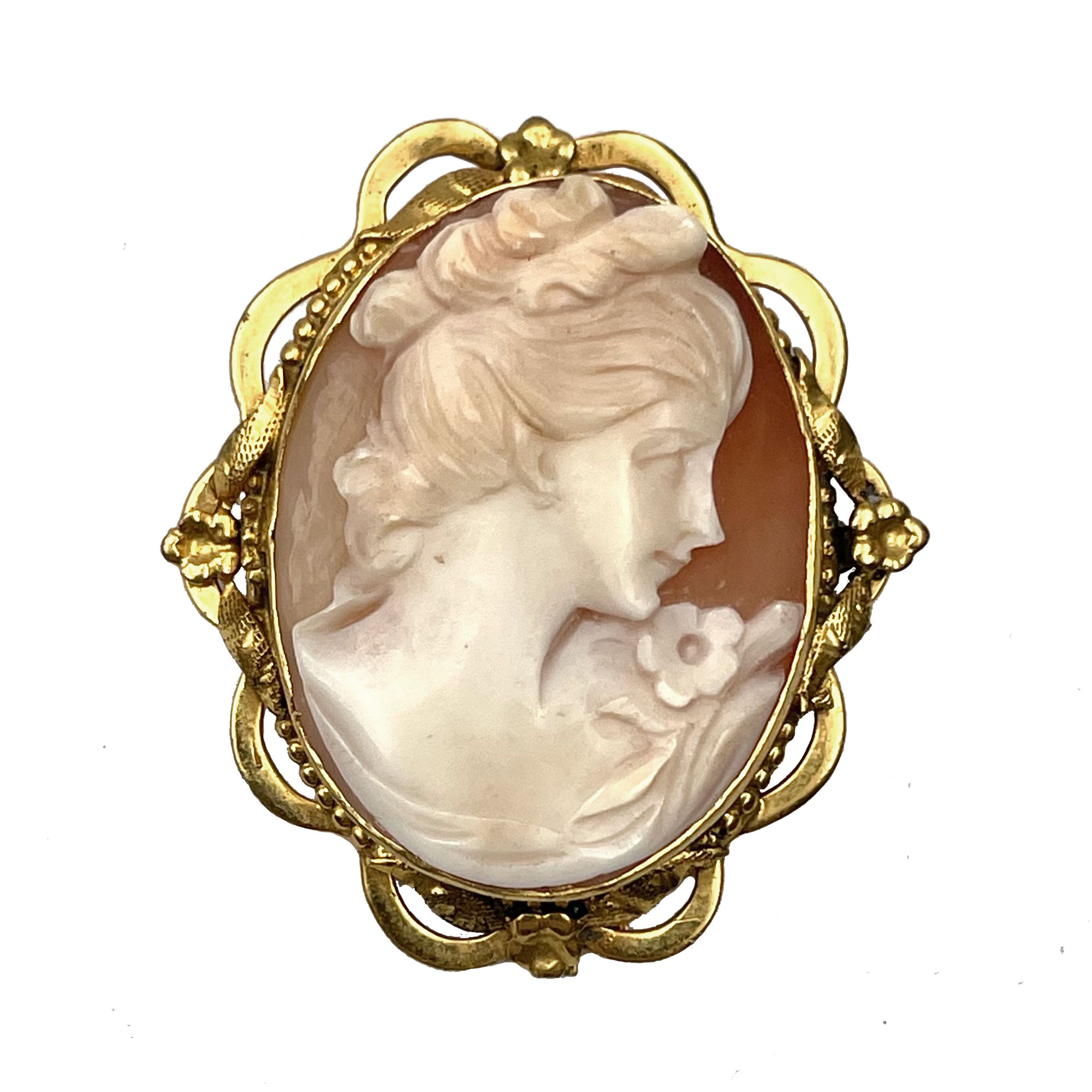 genuine shell cameo brooch pendant