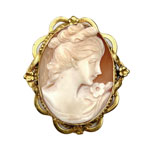Vintage cameo brooch pendant