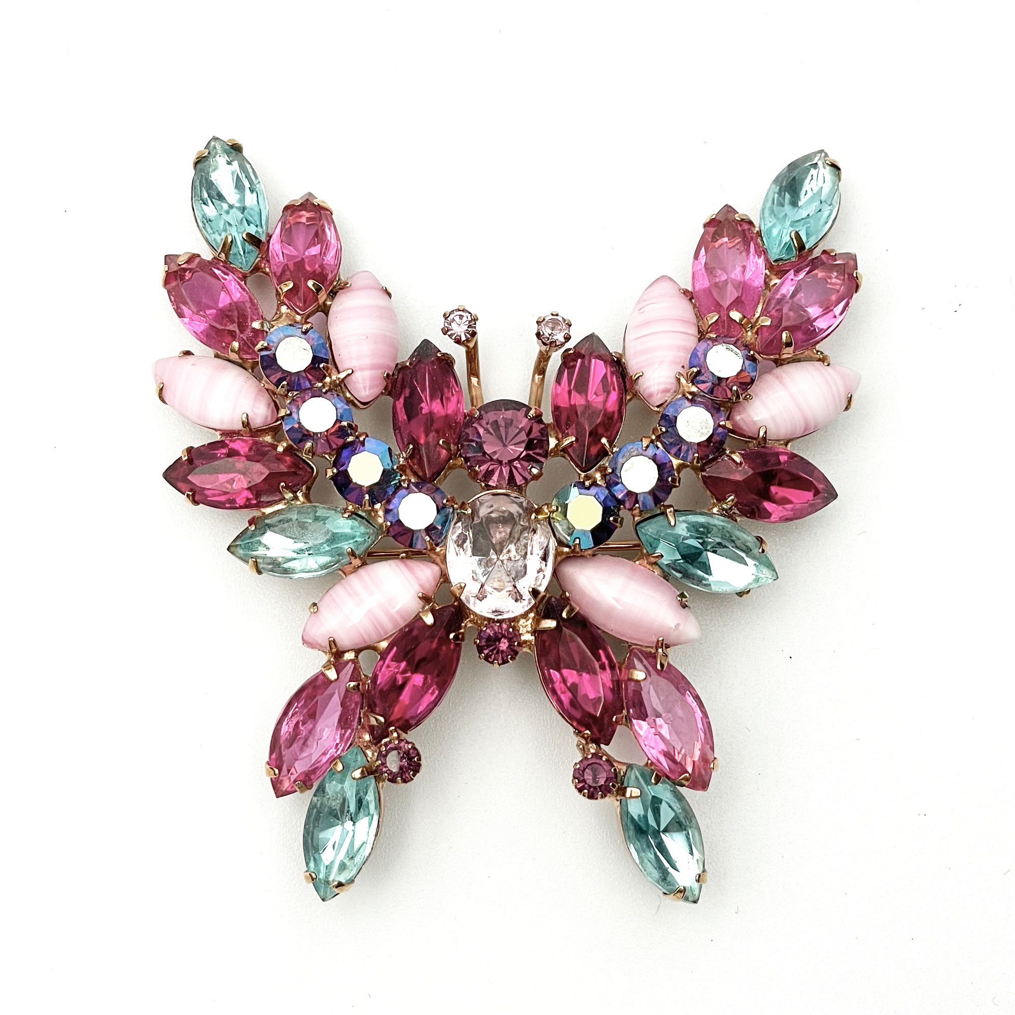 Rhinestone butterfly brooch