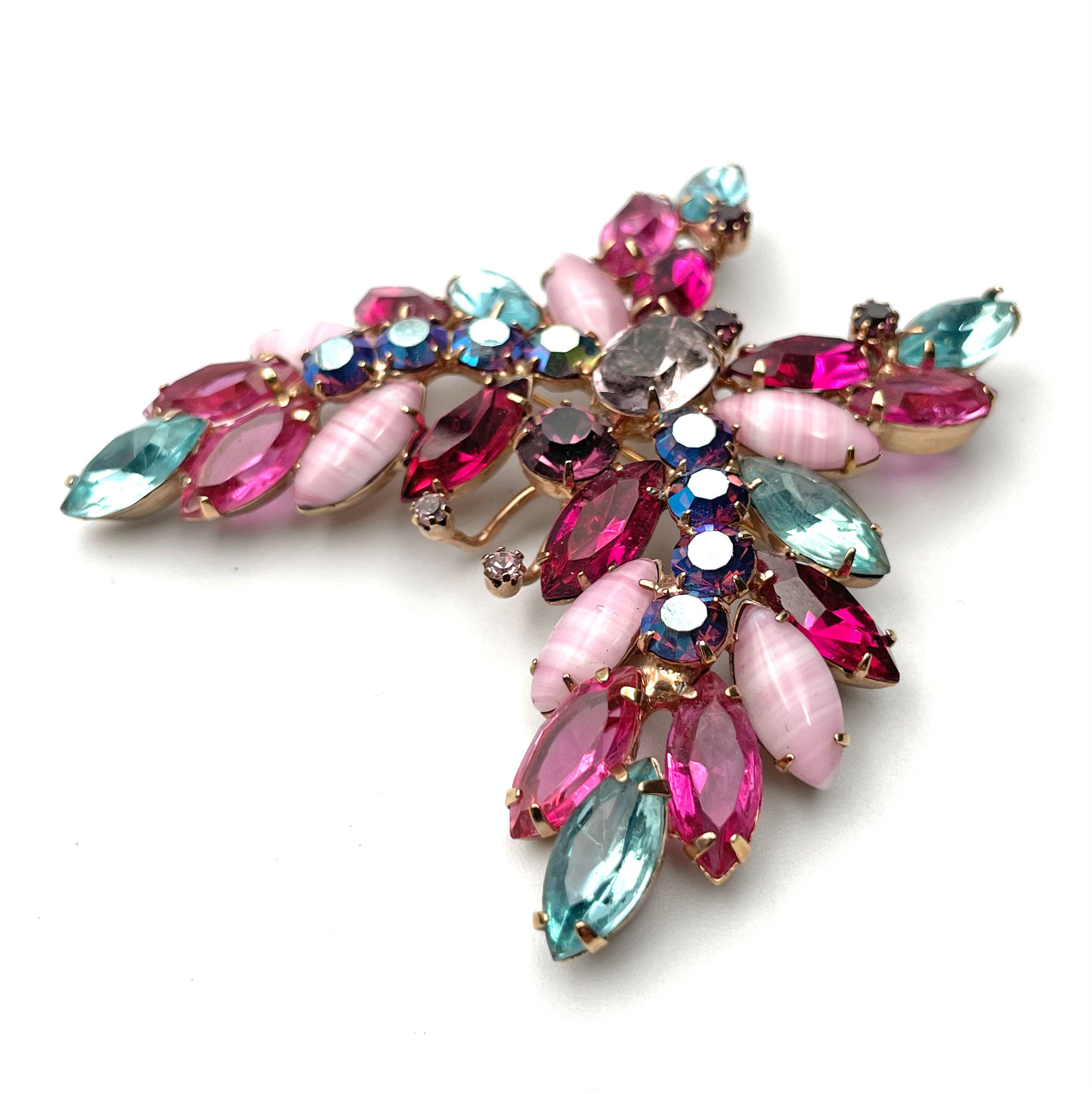 Rhinestone butterfly brooch