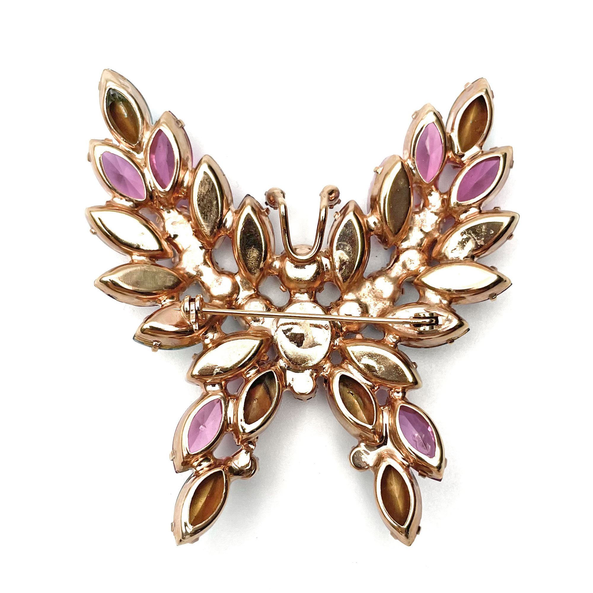 Rhinestone butterfly brooch